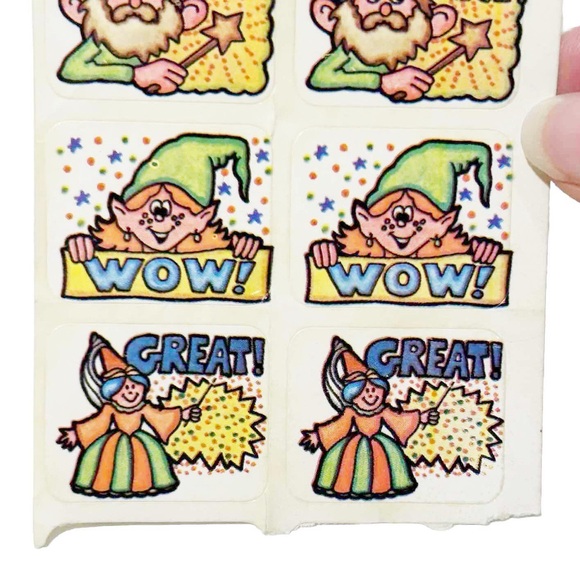 Vintage Wizard Witches Elf Gnome Praise Stickers Great Nice Super Teacher School - Picture 5 of 7